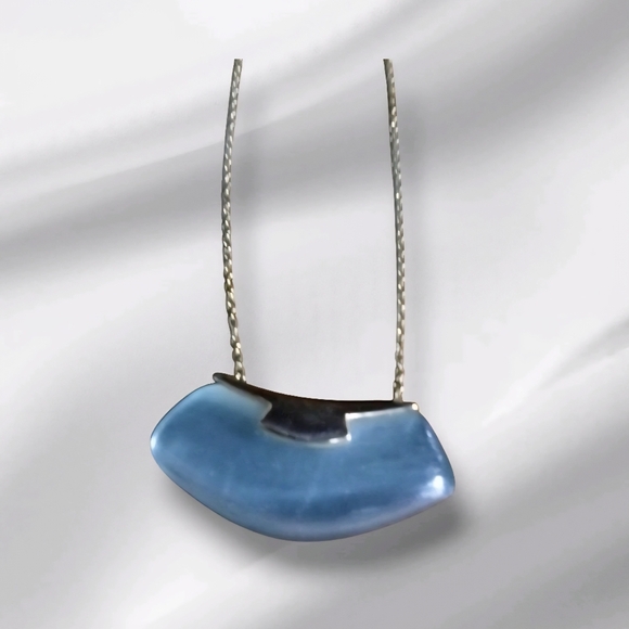 Alexis Bittar Jewelry - ALEXIS BITTAR 'Bermuda Blue Sky' Handcarved Lucite Pendant Necklace